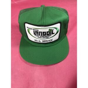 Vintage Wilken Brand Land Oil Farmer Hat Snapback Patch Cap K Brand USA NOS